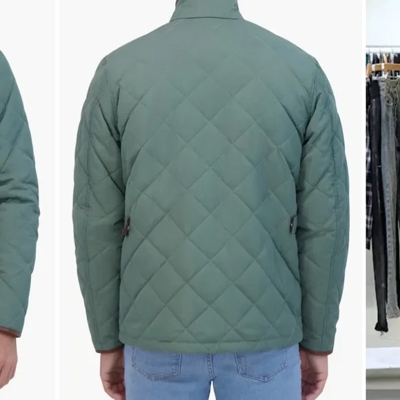 Robert Graham NWT size small mens quilted water repellent color is forest jacket